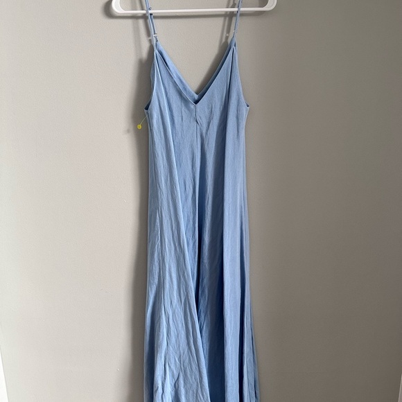 L'AGENCE Sundress Linen Blend Freestyle L Serene Blue Sleeveless V-Neck 5479 - Picture 2 of 14